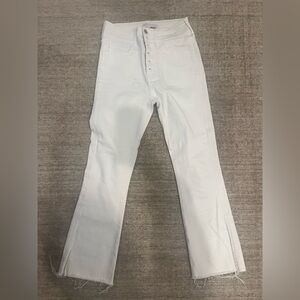 Vervet white high rise jeans with button fly closure